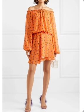 Rotate Birger Christensen Number 38 Printed Chiffon Dress